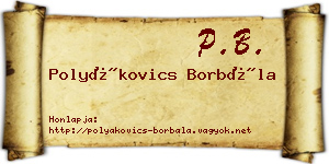 Polyákovics Borbála névjegykártya